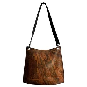 Bambas Shoulder Bag Art Designer Hand Painted Genuine Leather Boho‎ Hippies